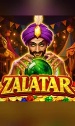 Zalatar slot game by Endorphina featuring a mystical fortune teller, crystal ball, Hold & Win jackpots and magical adventure theme